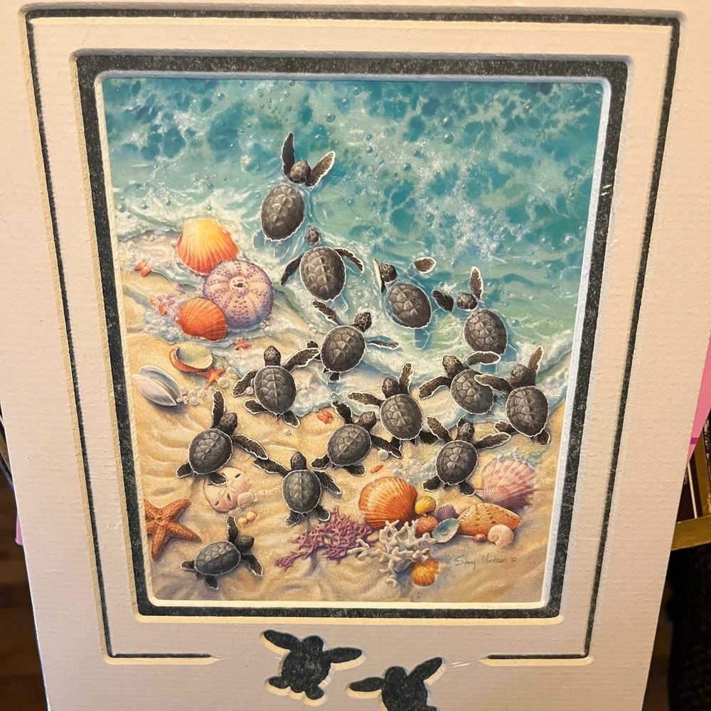‘Race to Safety’ Stacey Vintson 1992 color print‎ Vintage unopened Art Wildlife